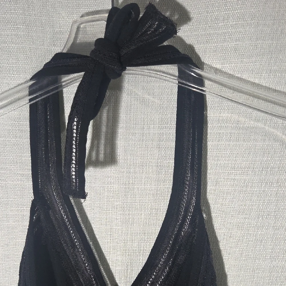 Intimatley Free People Womems Size Large Black Adjustable Halter Mini Dress - Picture 6 of 6